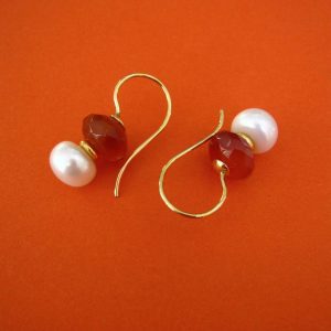 Karneol Ohrringe mit Perlen