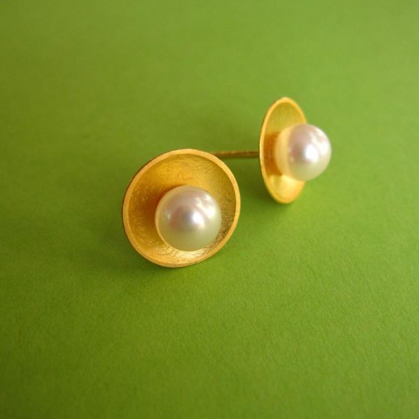 Ohrstecker vergoldet 12 mm Perle