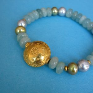 Aquamarin Perlen Armband