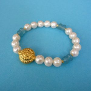 Perlen Armband mit Aquamarin