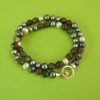 Labradorit Kette Atlantic grey 2 mit weißen und silbergrauen Perlen