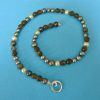 Labradorit Kette Atlantic grey 2 mit weißen und silbergrauen Perlen