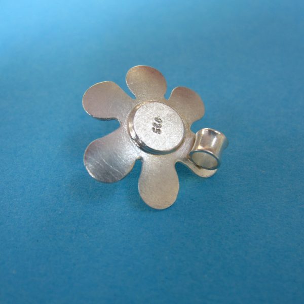 Blume Silber Anhänger mit Perle